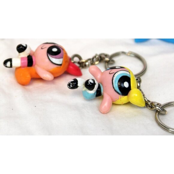 Power Puff Girls Lot Vinyl Bag Keychain Clips Photo Book Compact Mirror Pink - Picture 5 of 16